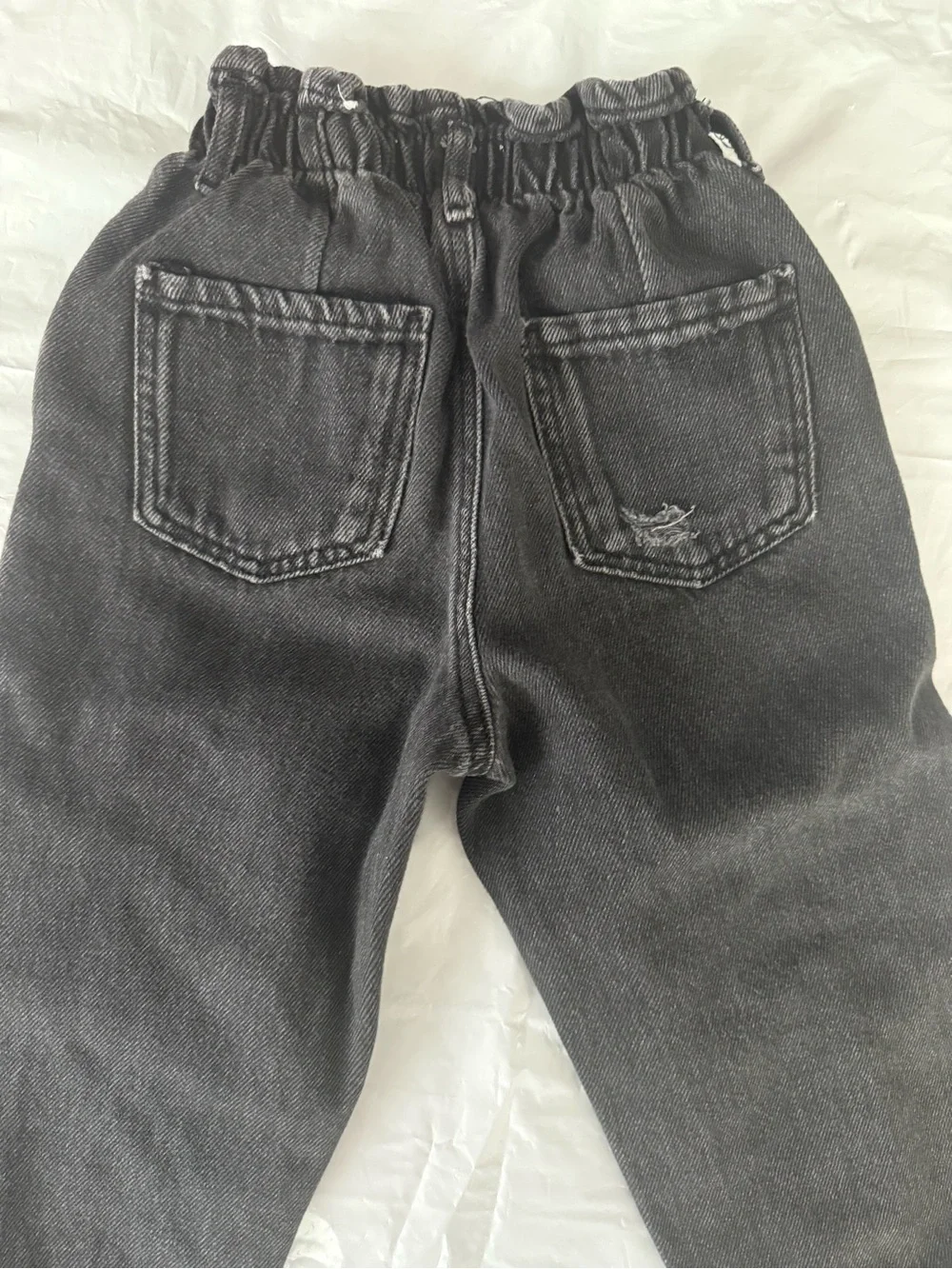 ZARA Kids Black Distressed Denim Jogger Pants